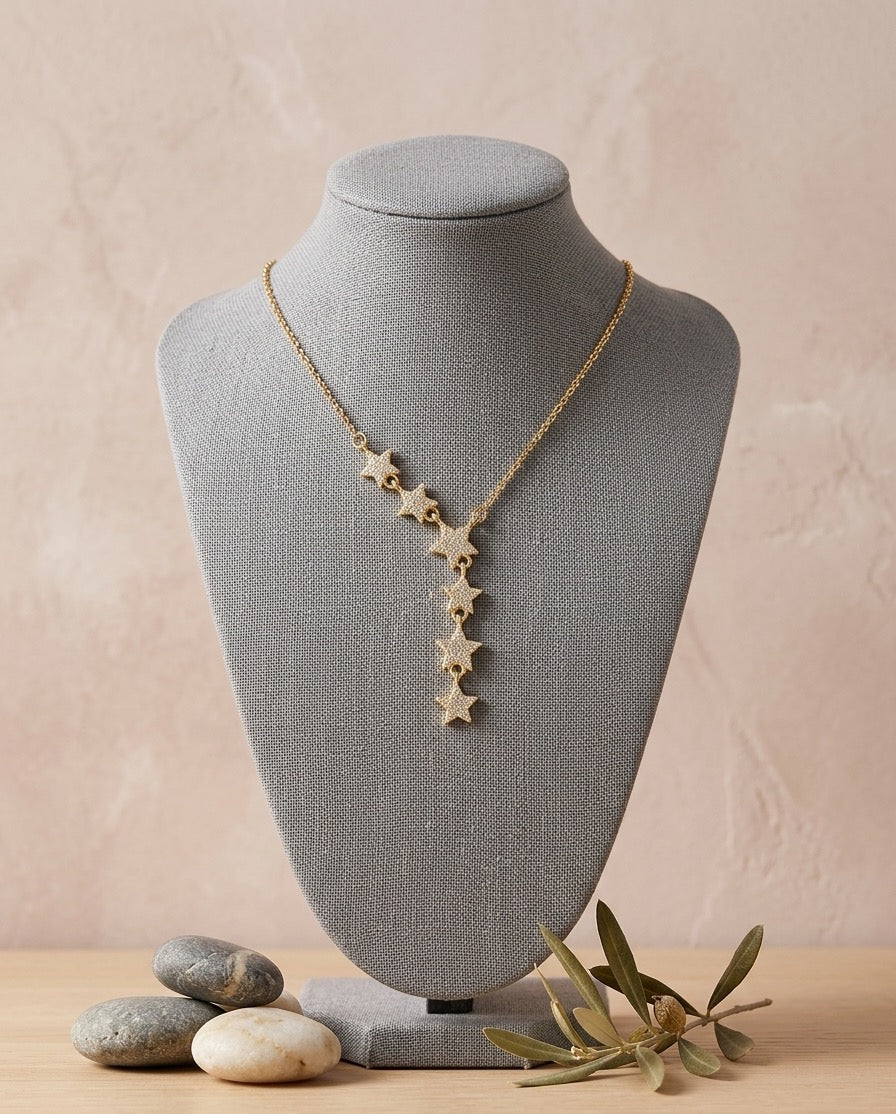 Long Stars Zircon Necklace