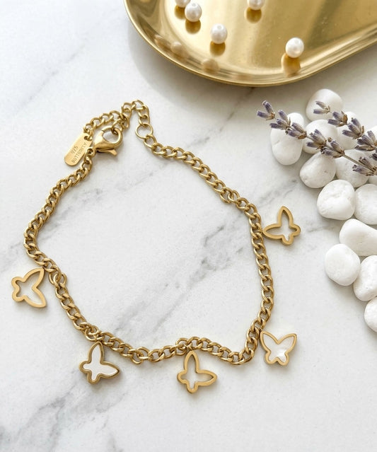 White Butterflies Bracelet