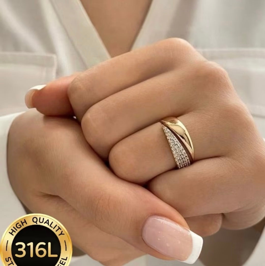 Wrap Ring with Stones 316 L Gold Plated