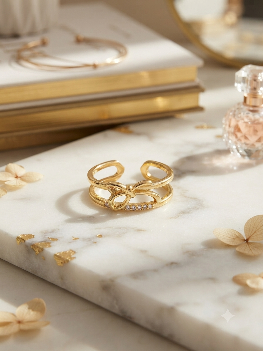 The Amara Bow Ring ( Free Size )