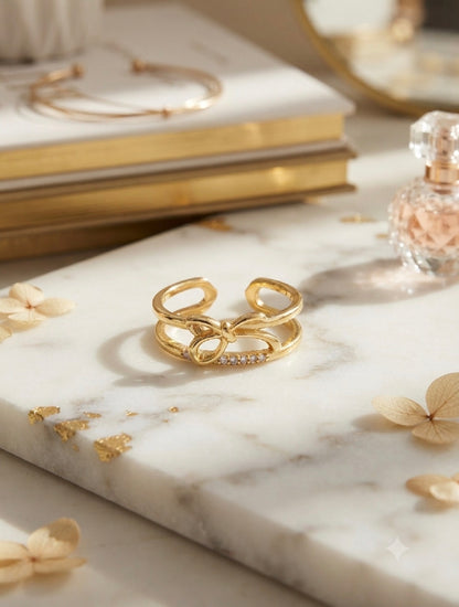 The Amara Bow Ring ( Free Size )
