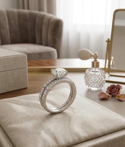 Zircon White Gold Plated Ring