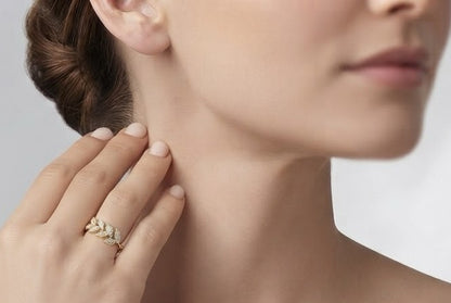 Golden Leaf Vine & Pavé 3-Piece Jewelry Set