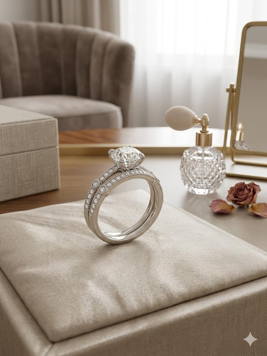 Zircon White Gold Plated Ring