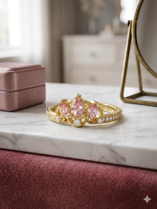 Crown Strass Colorful Ring (free size)