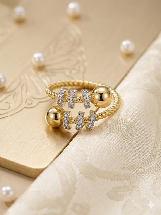 New Double Zircon Ring (free size )