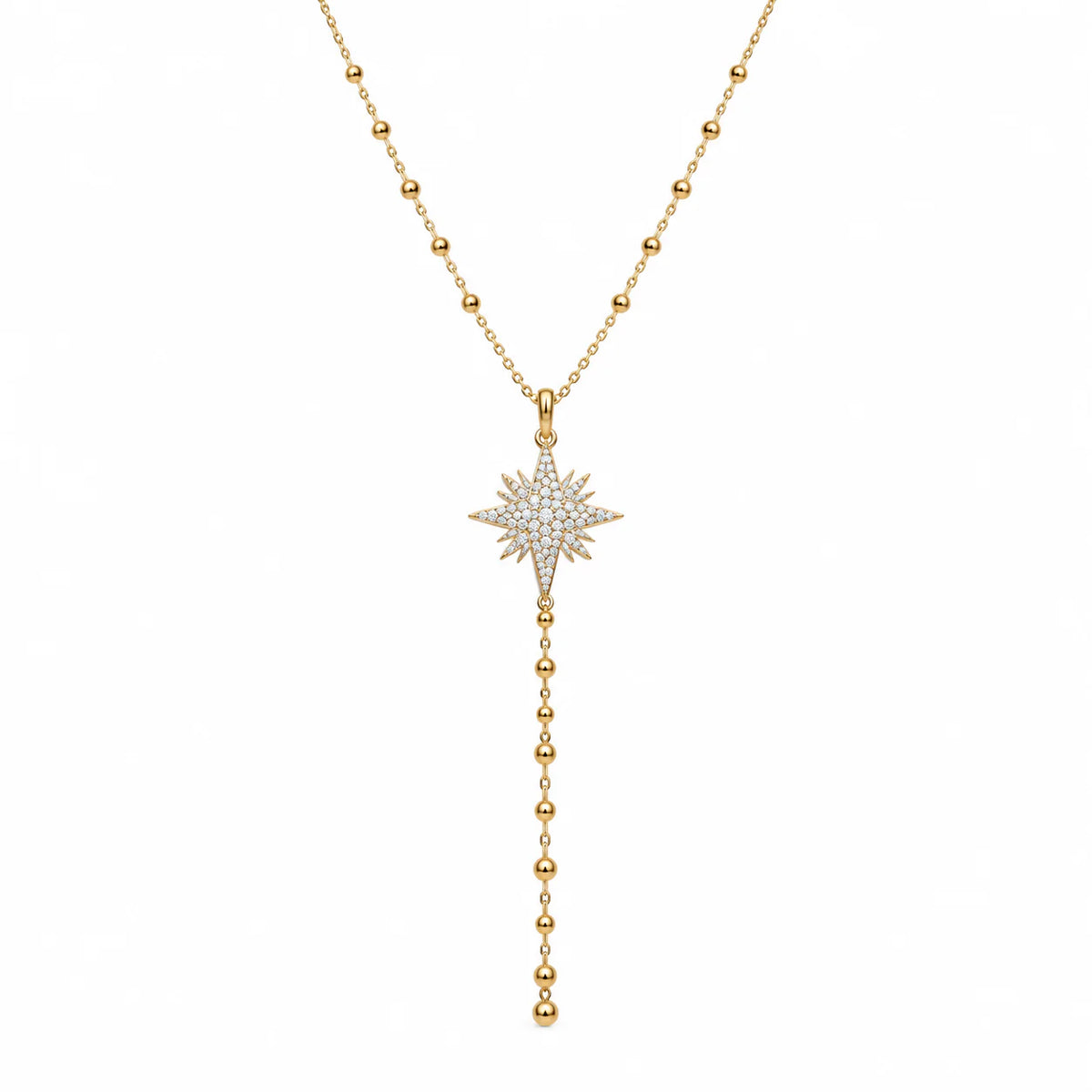 North Star Drop Necklace - studio