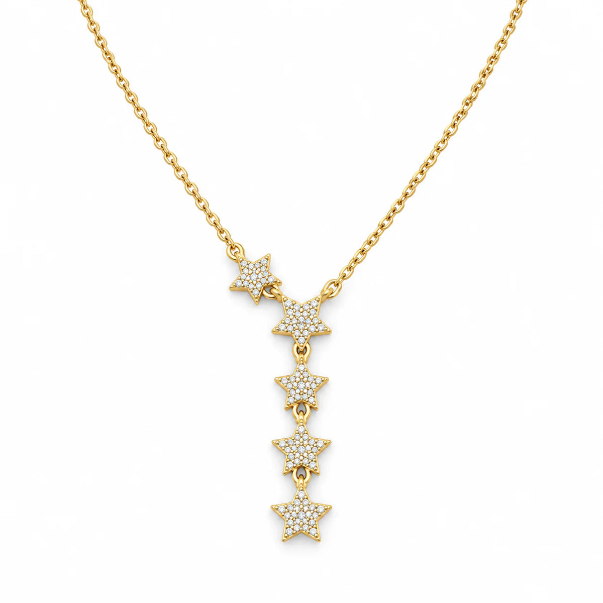 Long Stars Zircon Necklace - studio