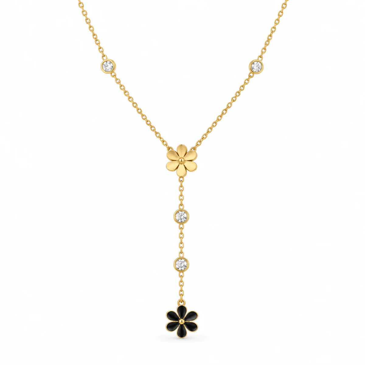 The Triple Bloom Lariat Necklace - studio