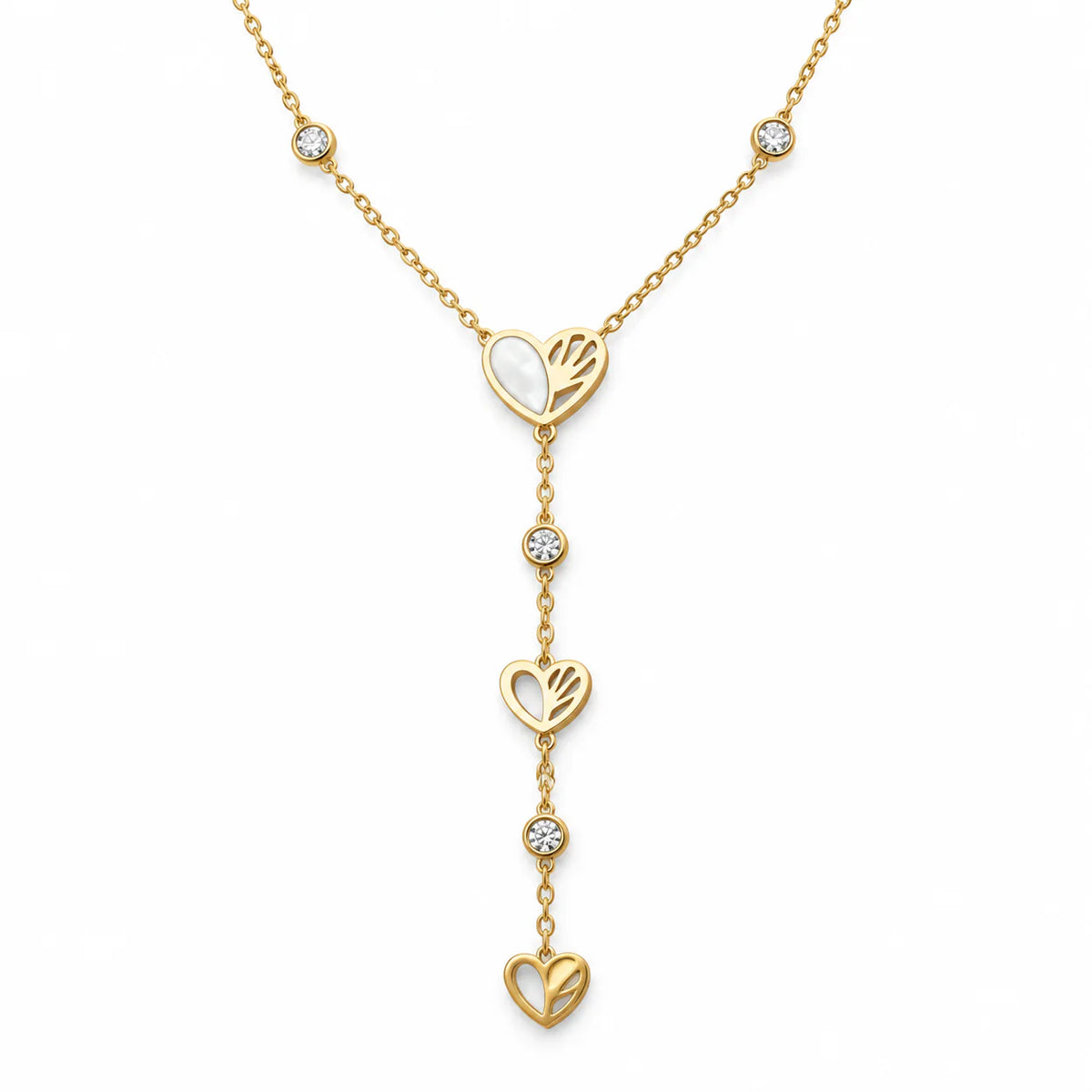 Aura Heart Lariat Necklace - studio