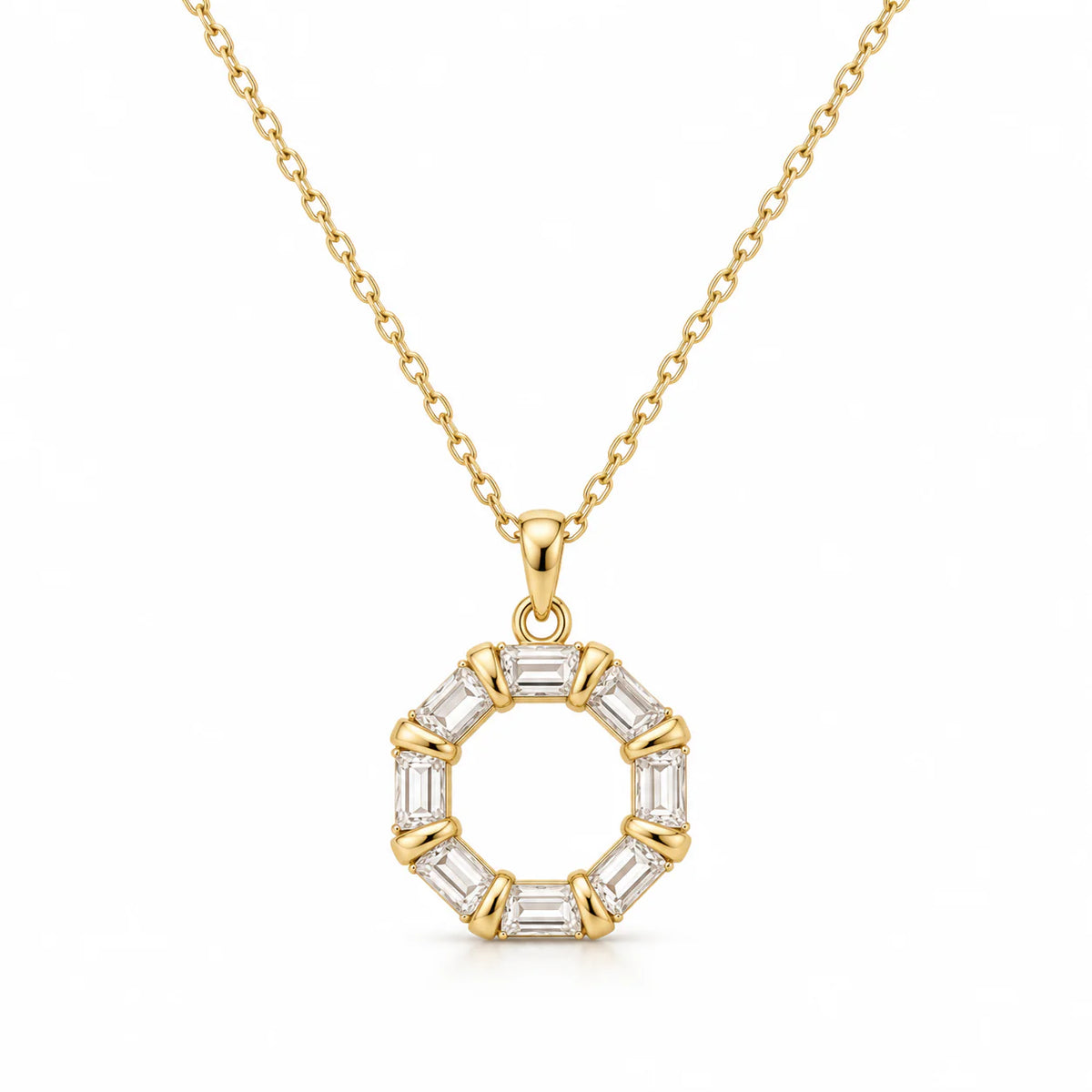 Interlocking Knot & Pavé Circle Pendant Necklace - studio