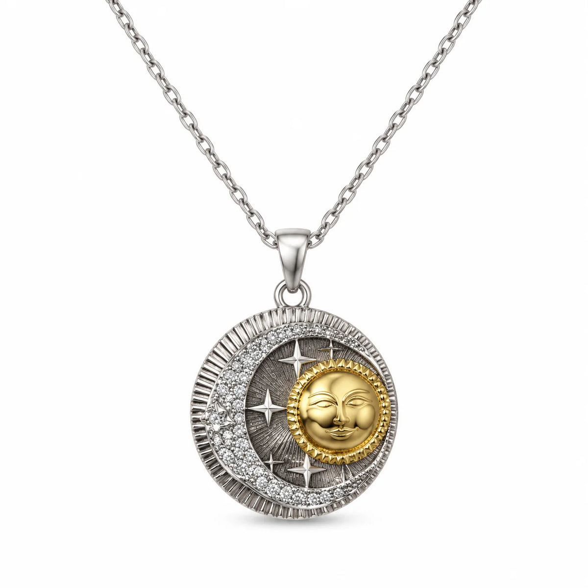 Celestial Sun and Moon Necklace - studio