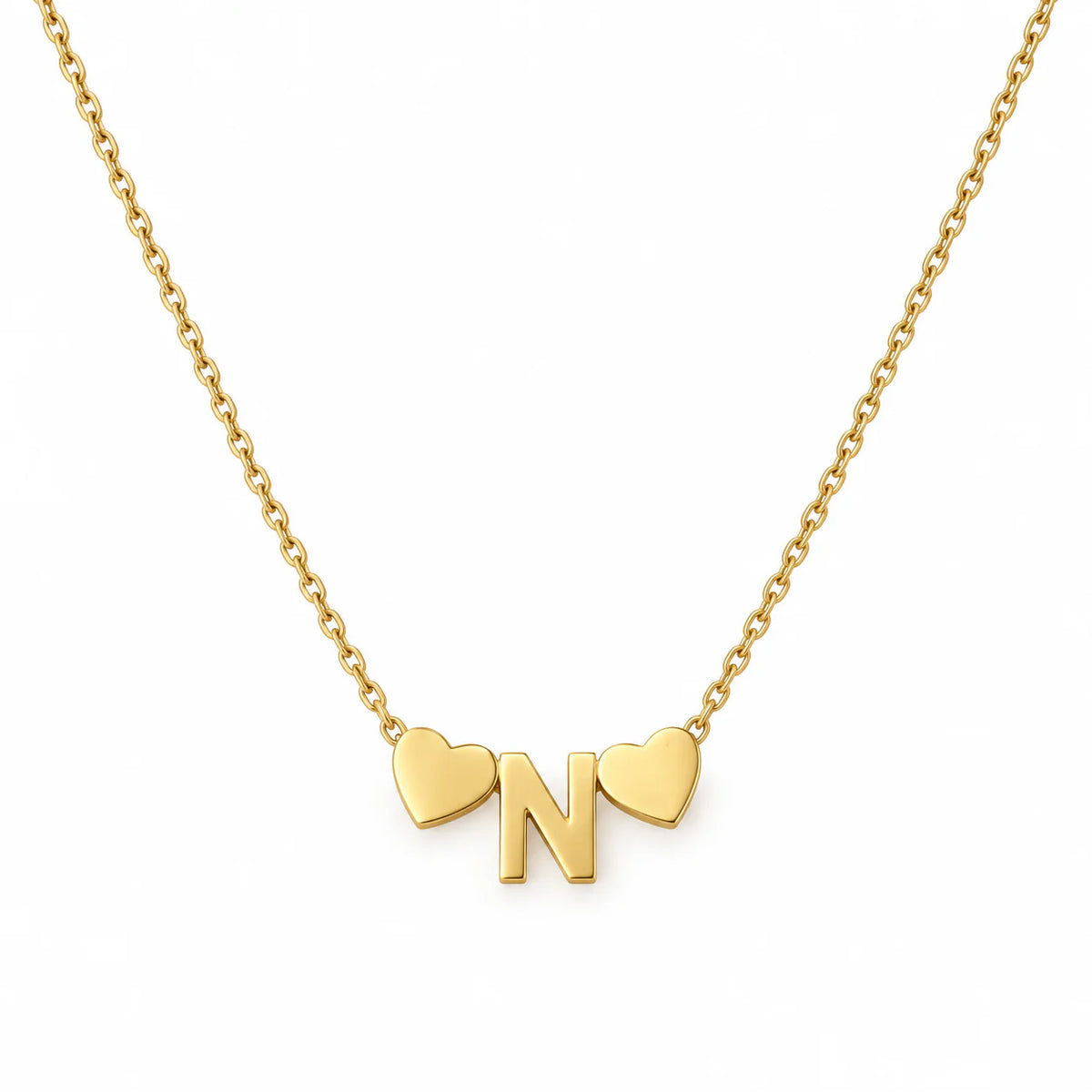 The Letter & Hearts Pendant Necklace - studio