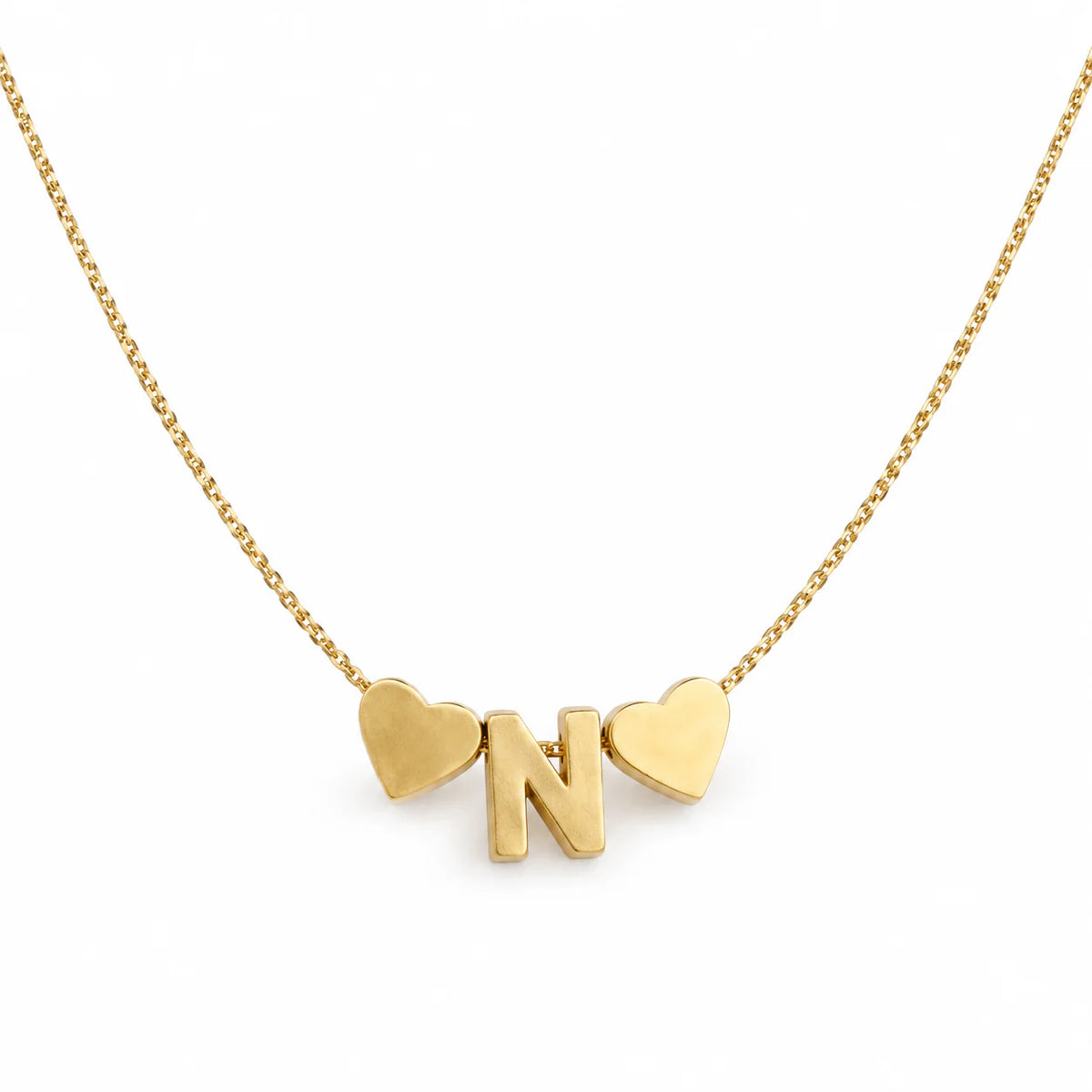 The Letter & Hearts Pendant Necklace - studio