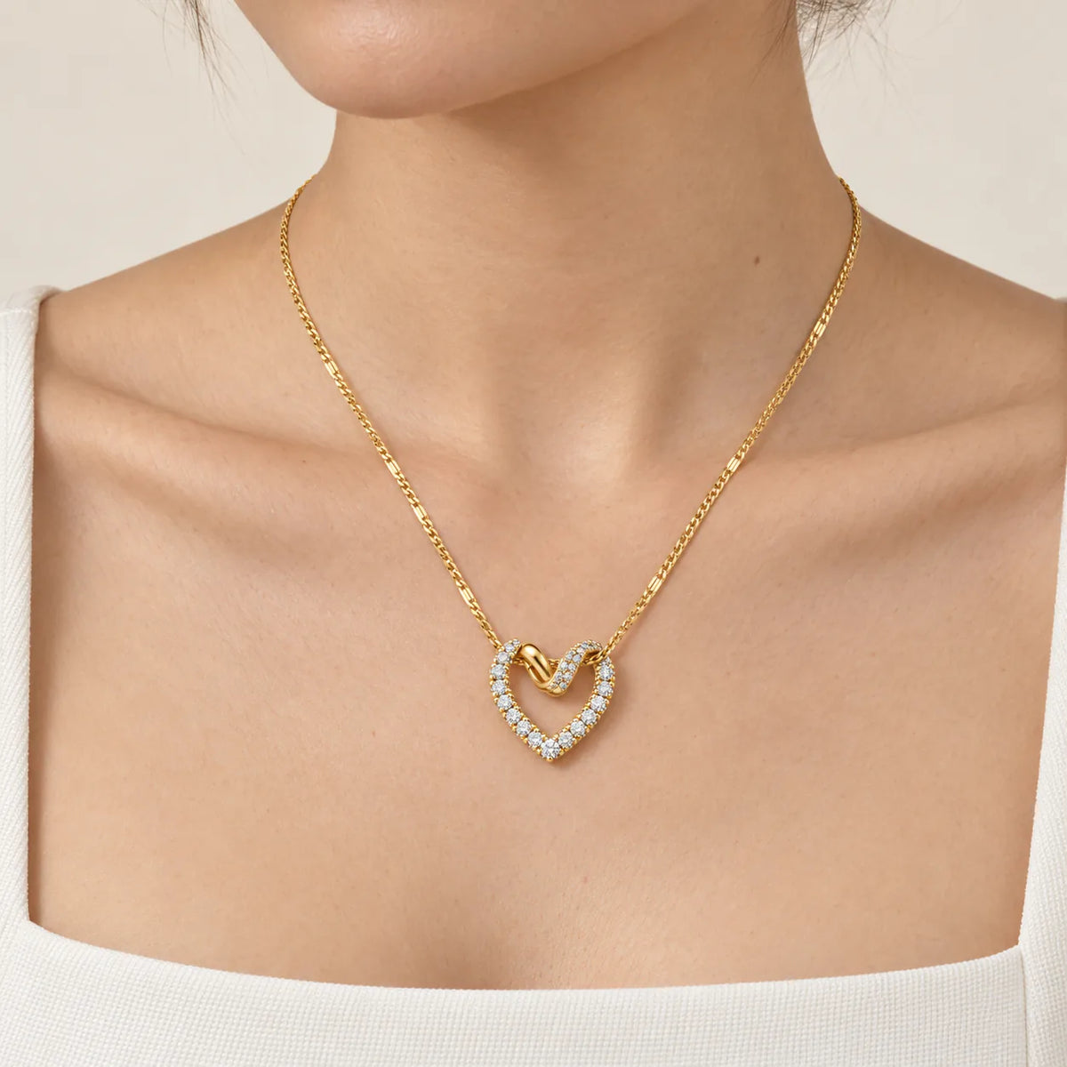 Heart Necklace - on model