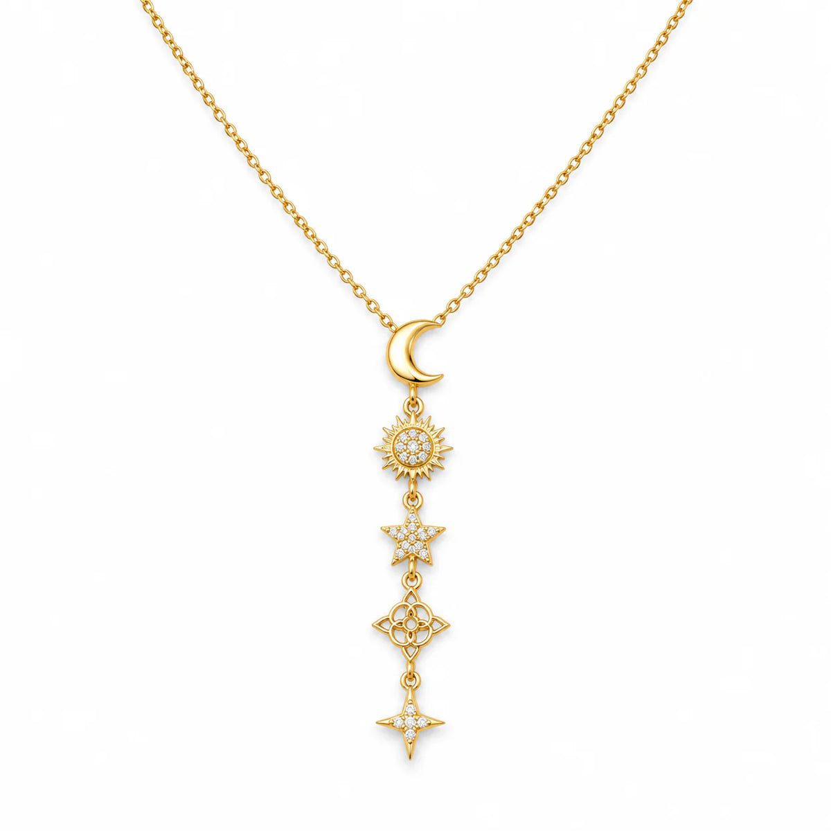 Crescent & star necklace - studio