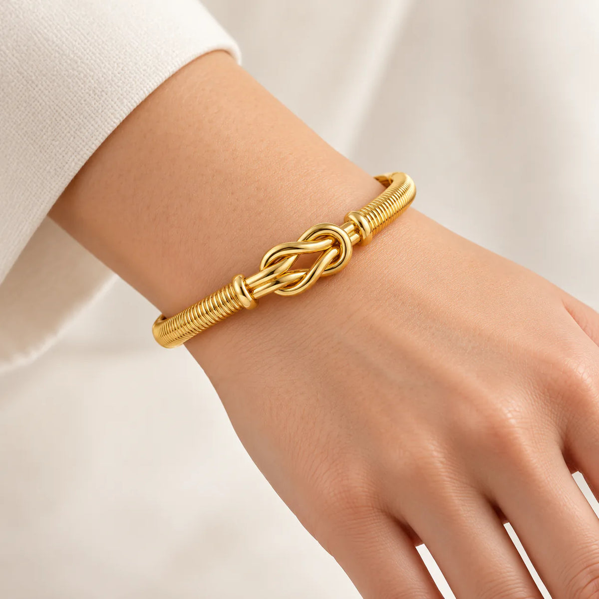 Bow Bangle - on model