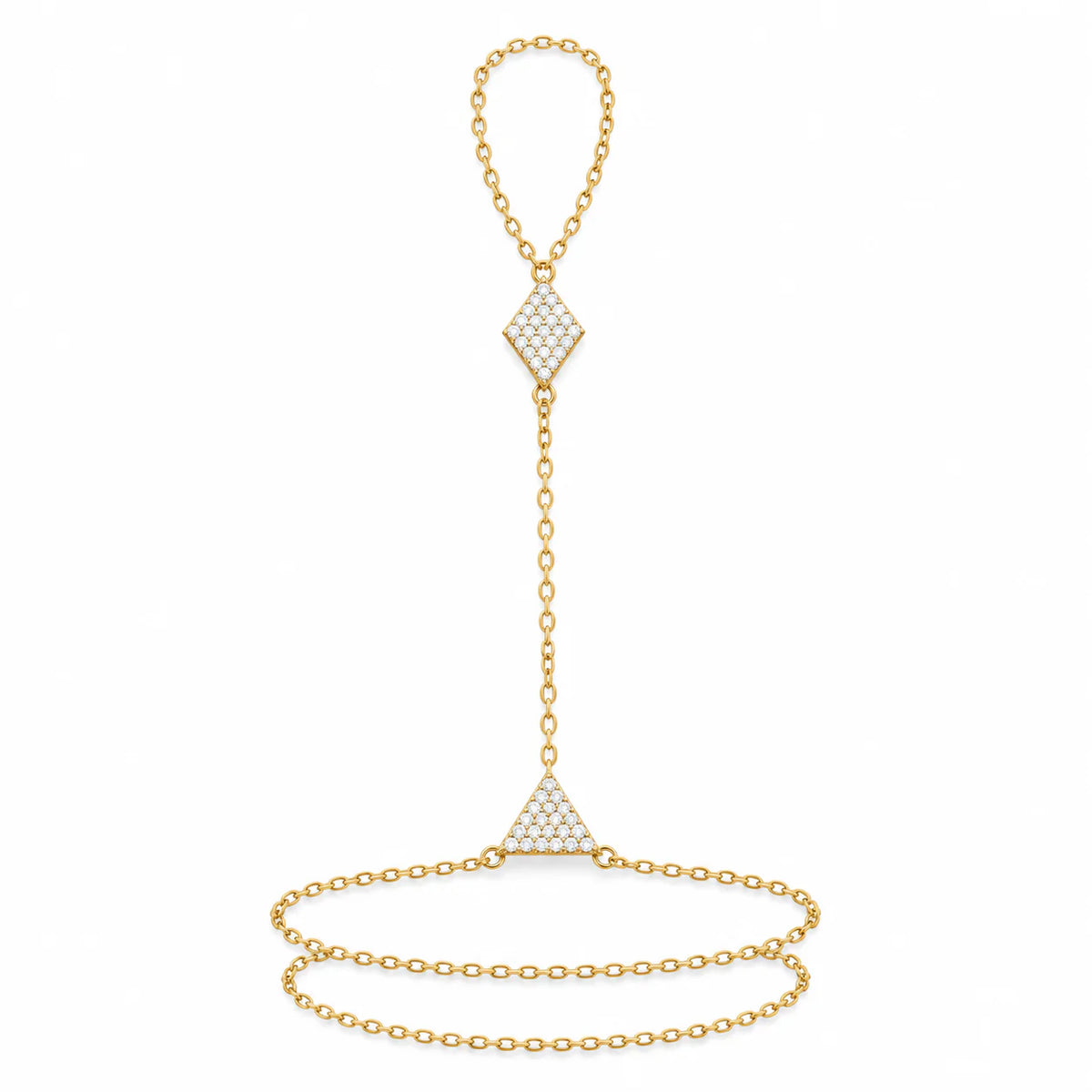 Rhombus & Triangle Palm Piece Hand Chain - studio
