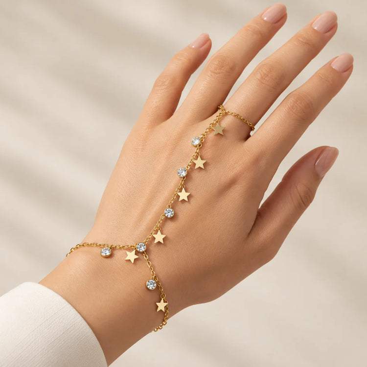 Astral Elegance Hand Chain - on model