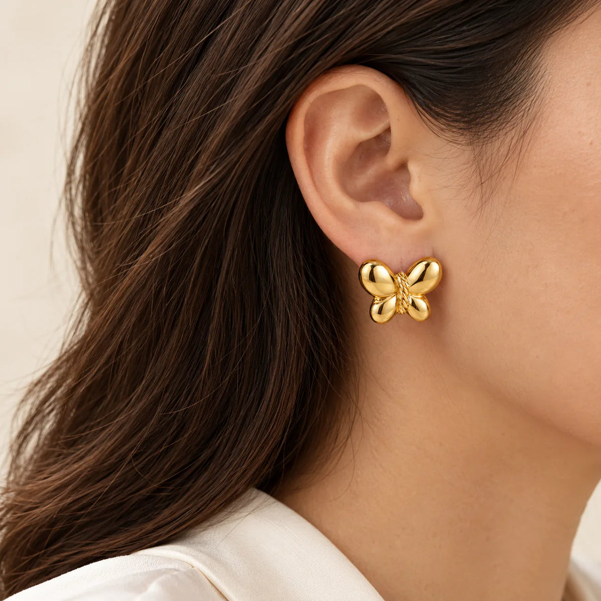 Bow Earrings - on model