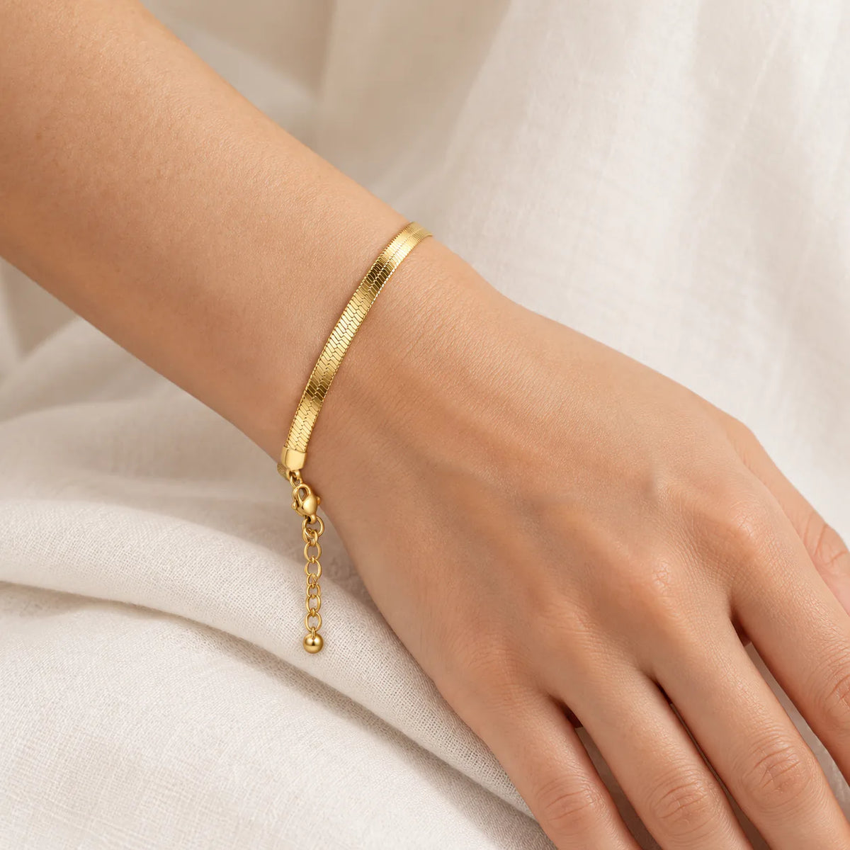 Snake Chain Bracelet - on model