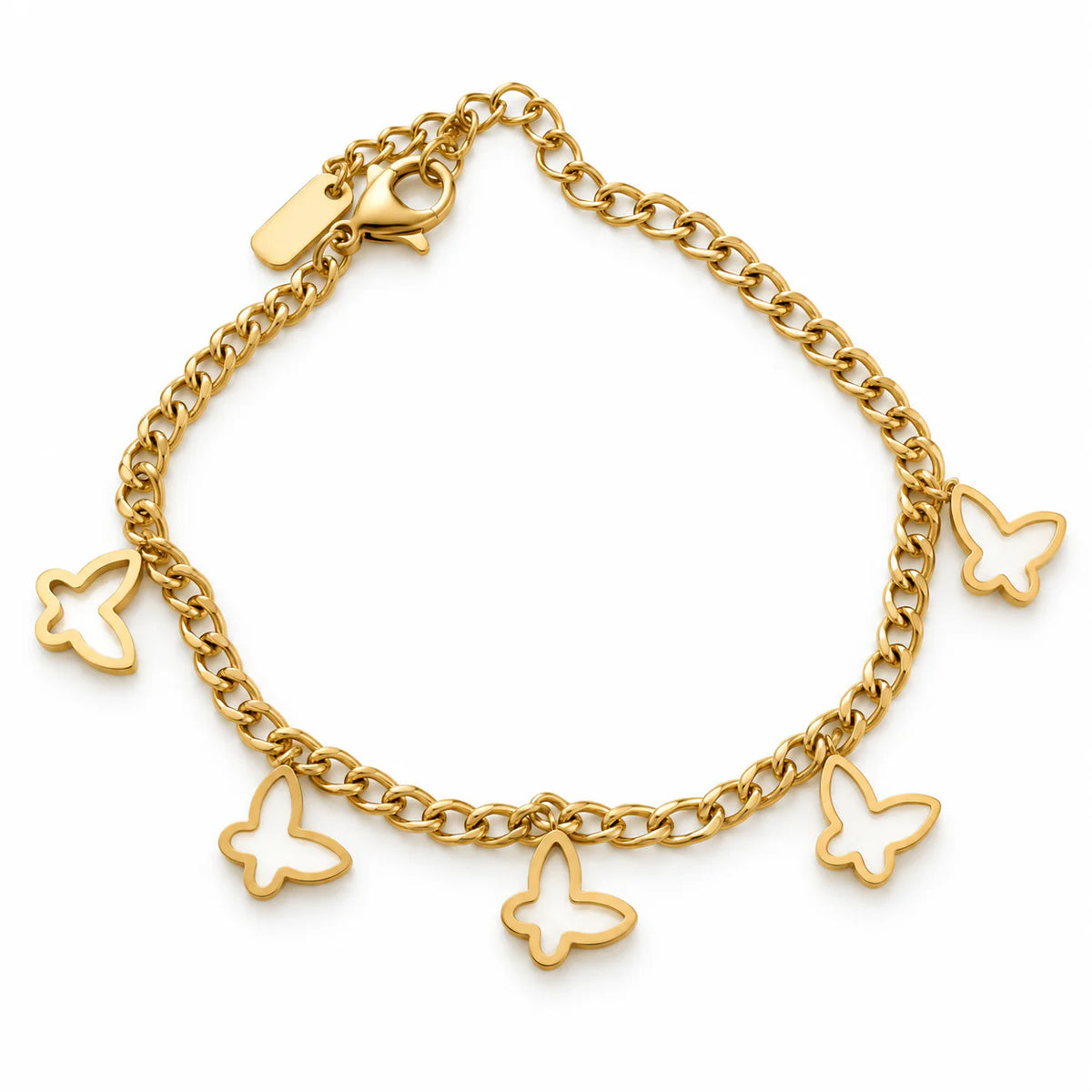 White Butterflies Bracelet - studio