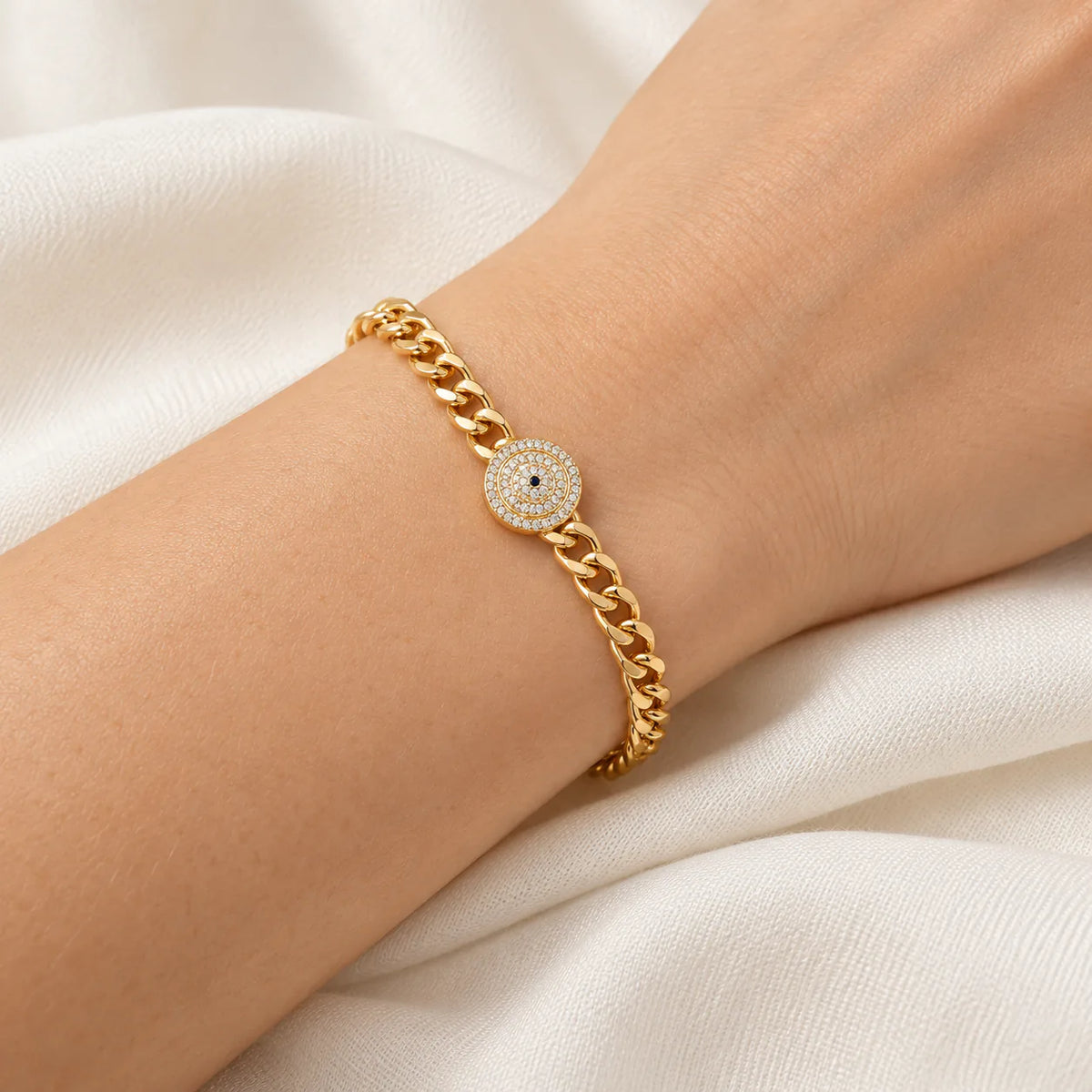 Circle Zircon Bracelet - on model
