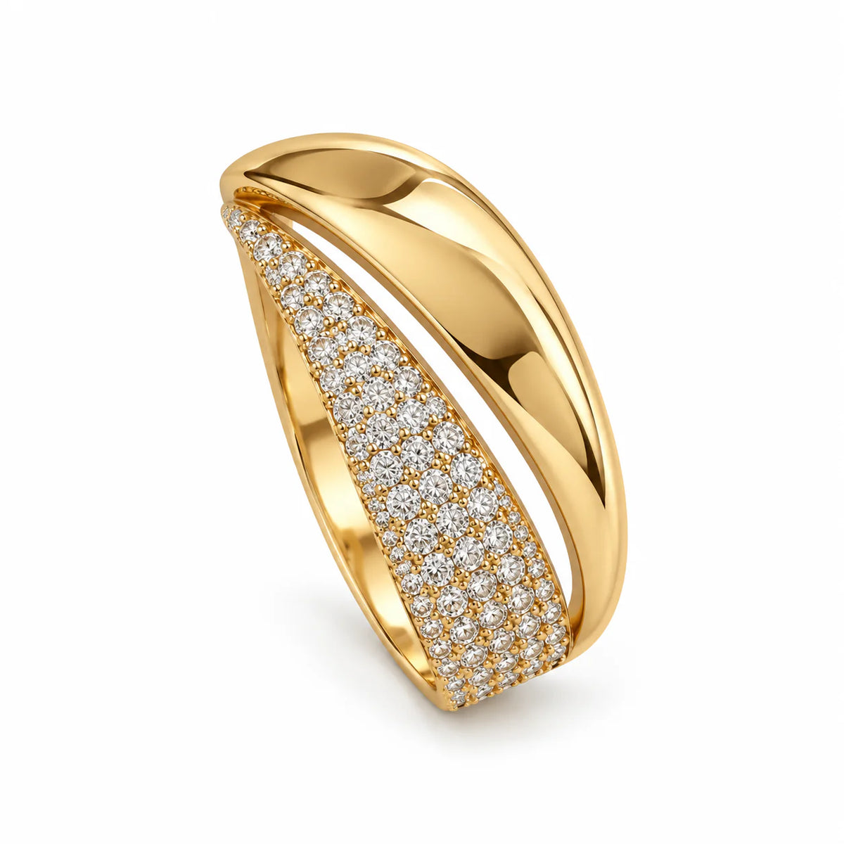 Wrap Ring with Stones 316L Gold Plated - studio