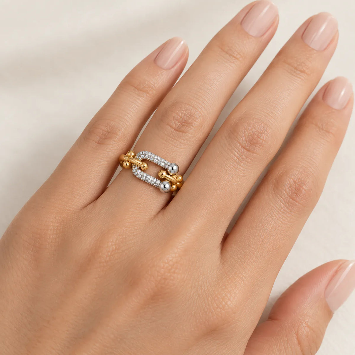Trendy Zircon Ring - on model