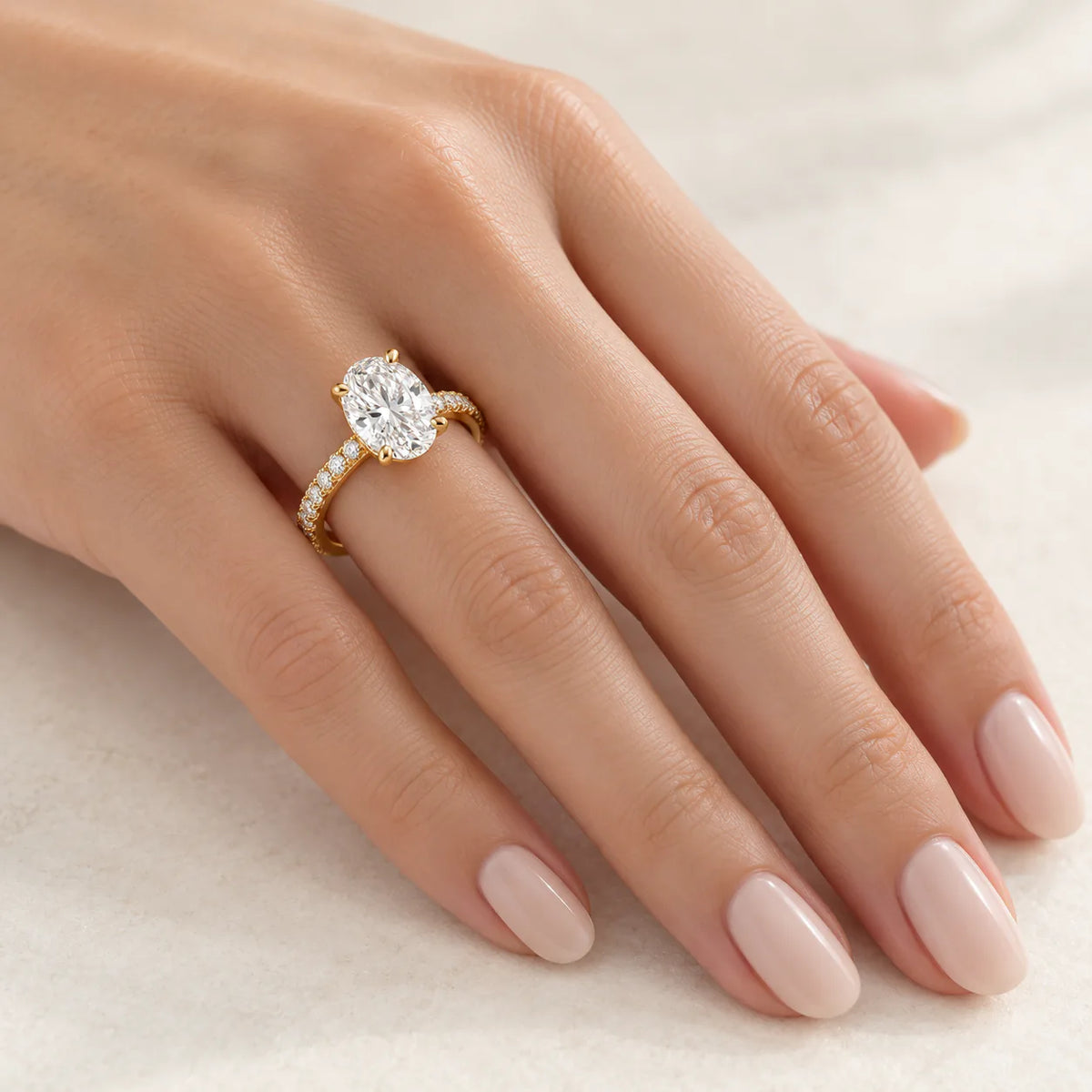 Zircon Ring (free size) - on model