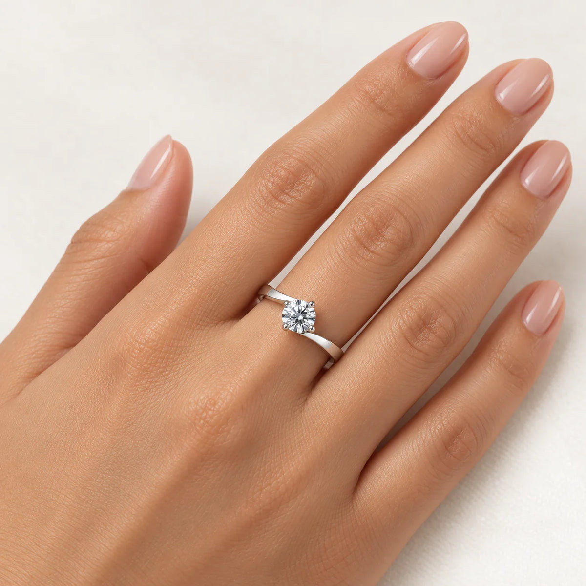 Solitaire Grace Ring ( Free Size ) - on model