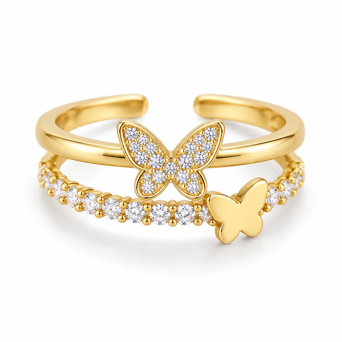 The Lumina Butterfly Ring ( Free Size ) - studio
