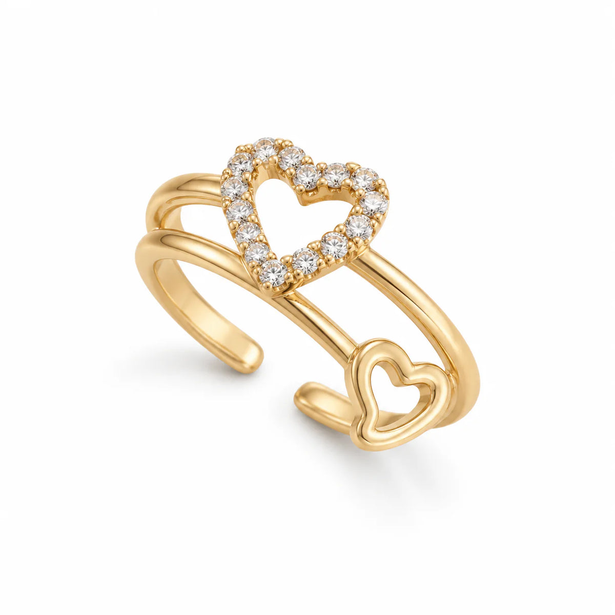 Double Heart Promise Ring ( Free Size ) - studio