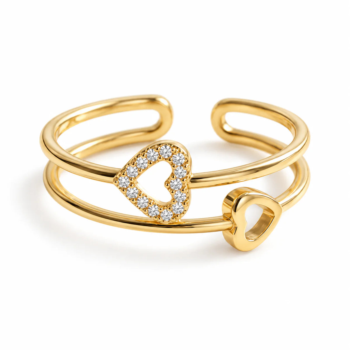 Double Heart Promise Ring ( Free Size ) - studio