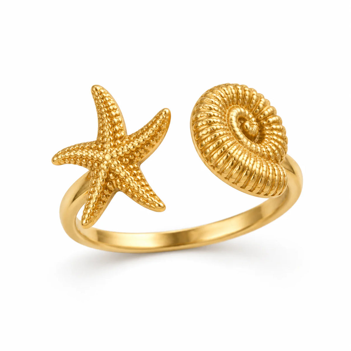 Spiral & Star Ring (free size) - studio