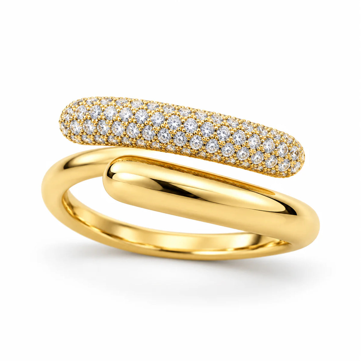 Cross zircon ring (free size) - studio