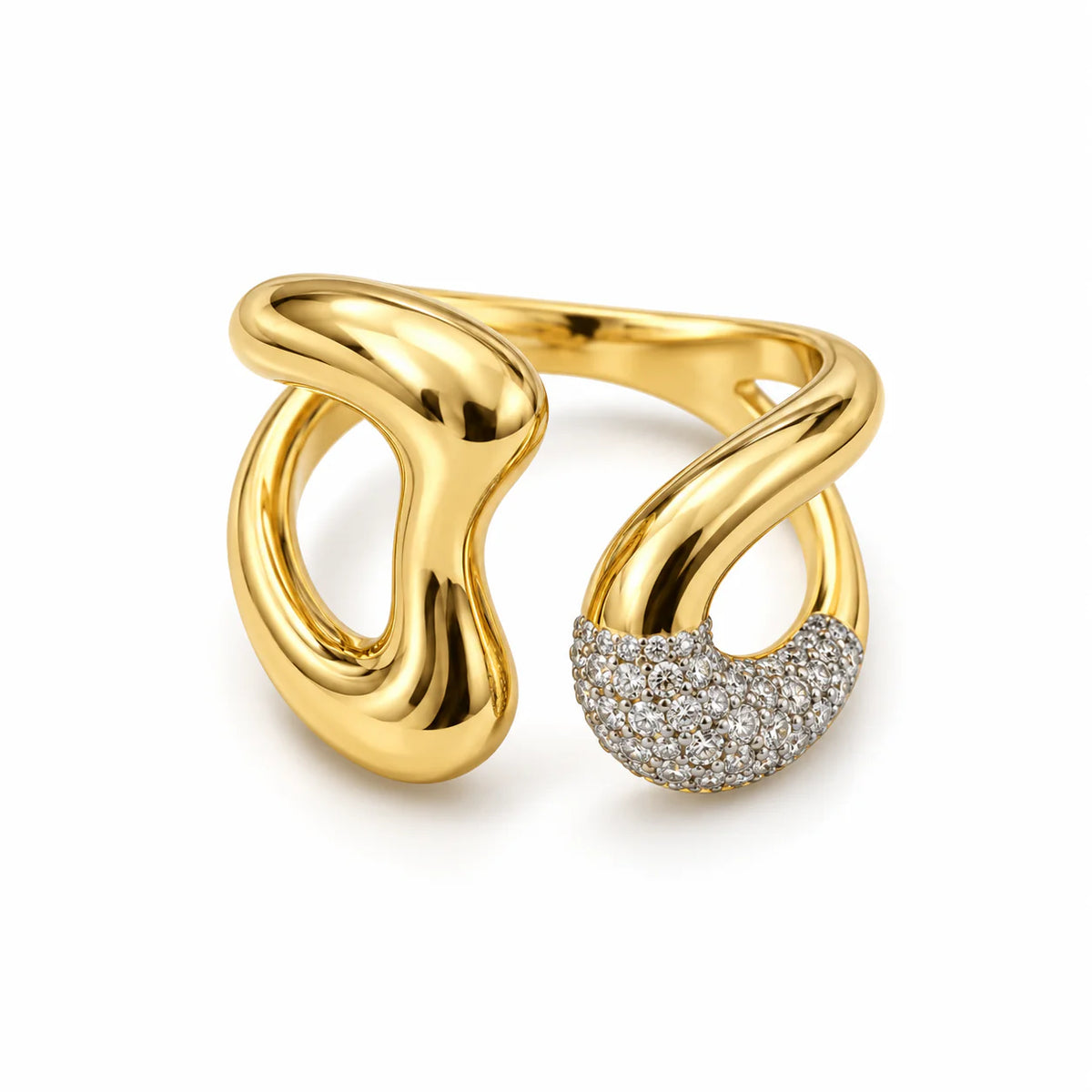 Bold zircon ring (free size) - studio