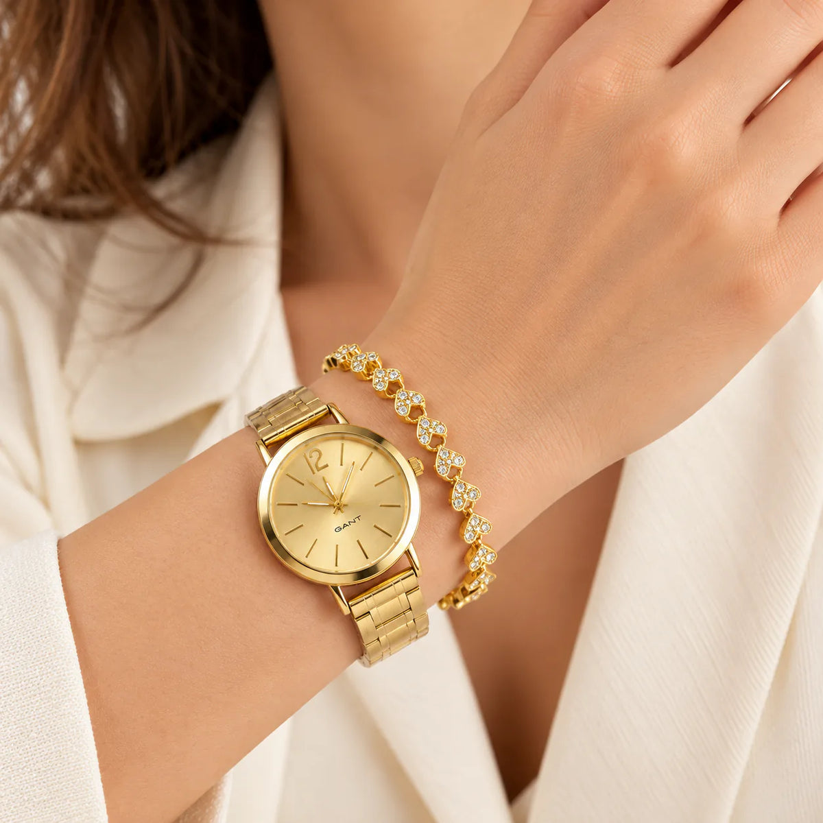 Shine & Time Watch and Bracelet Set - on model
