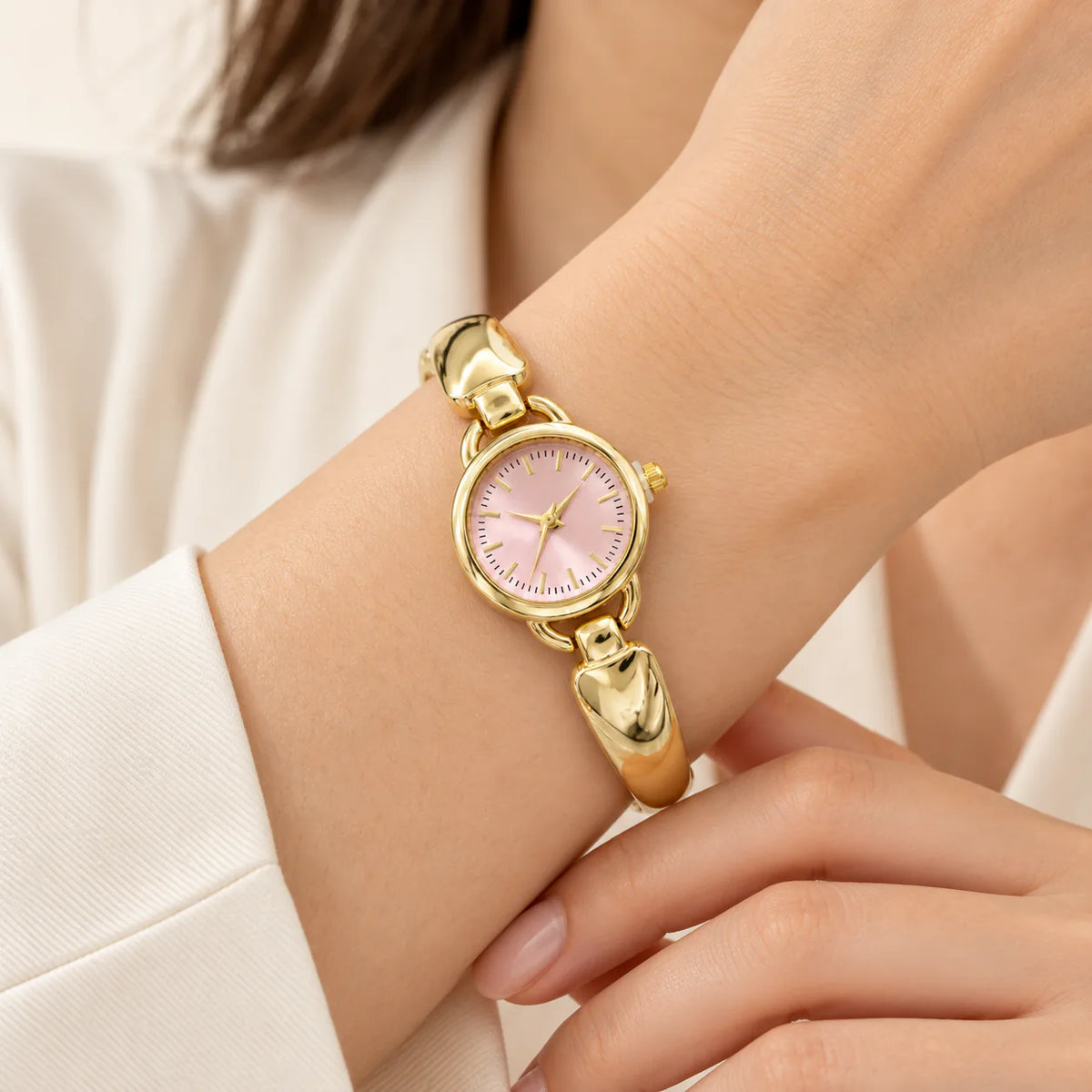 Pink-Dial Bracelet Watch - on model