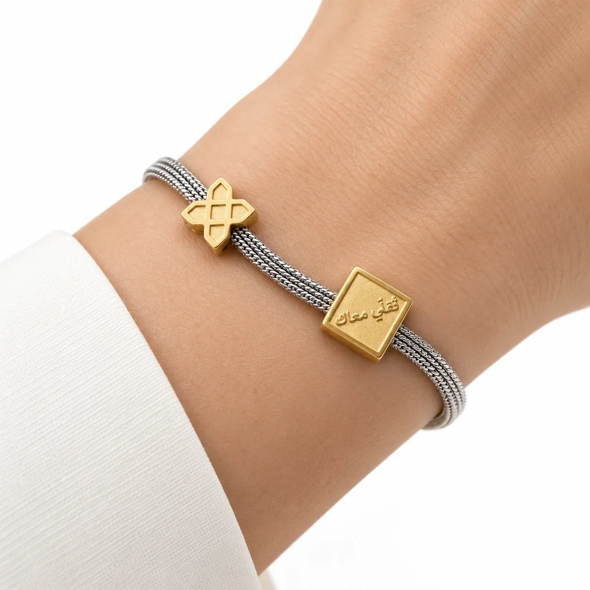 Tamally Maak Script Bracelet - on model