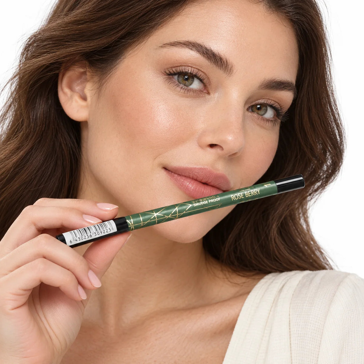 Rose Berry Waterproof Gel Eyeliner - Green - on model